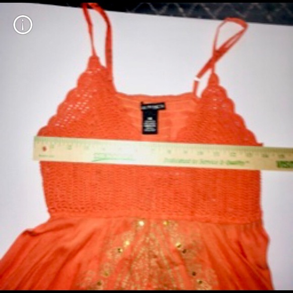 DIVA Collection Dress M EUC Boho Crochet Sparkly Asymmetrical Spring Break - Picture 11 of 16